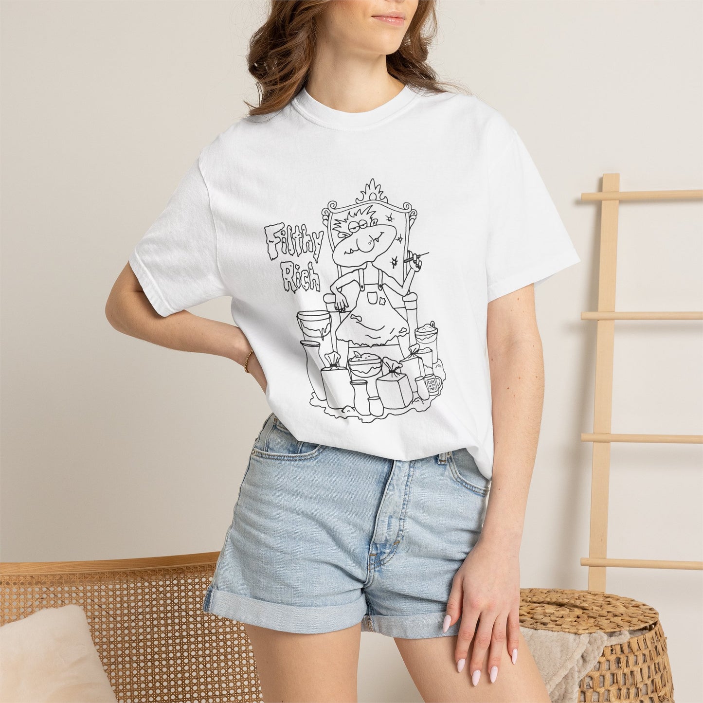 Filthy Rich Pottery Troll T-Shirt Outline