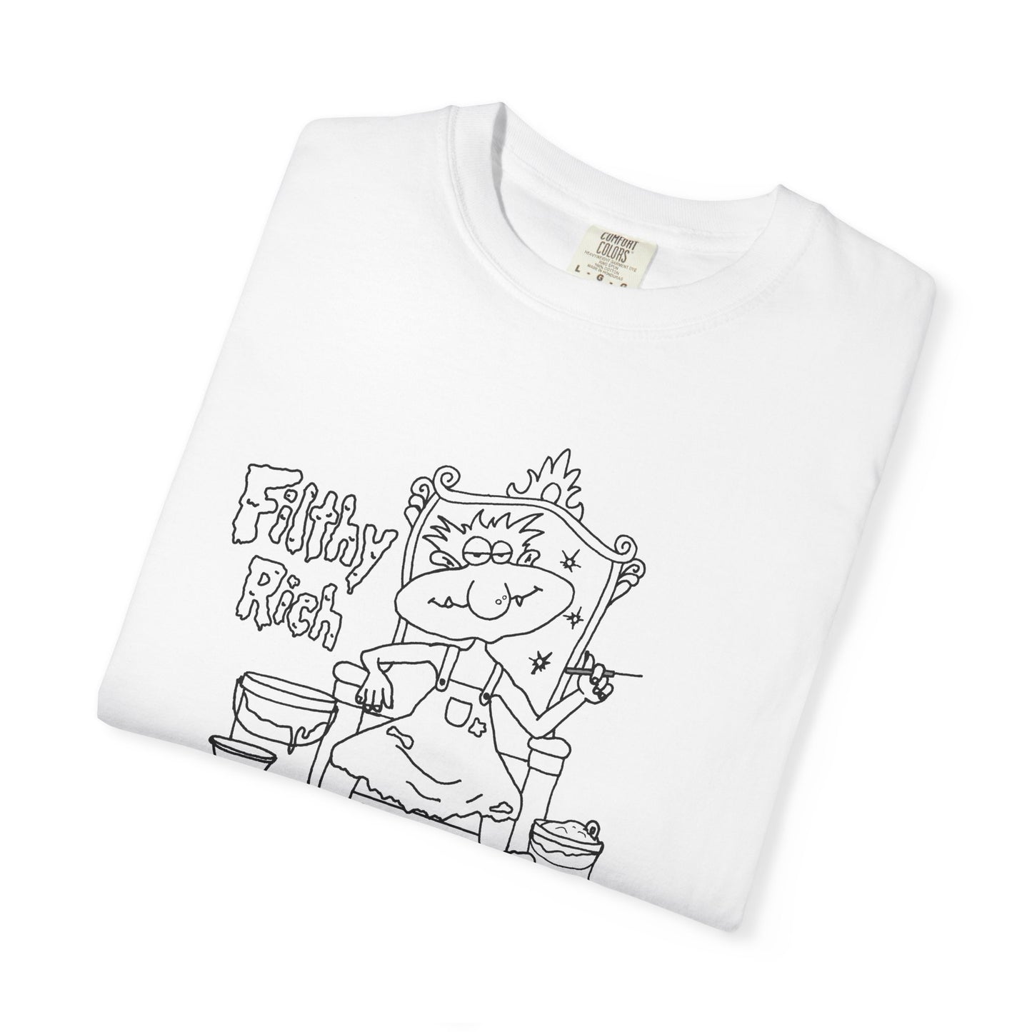 Filthy Rich Pottery Troll T-Shirt Outline