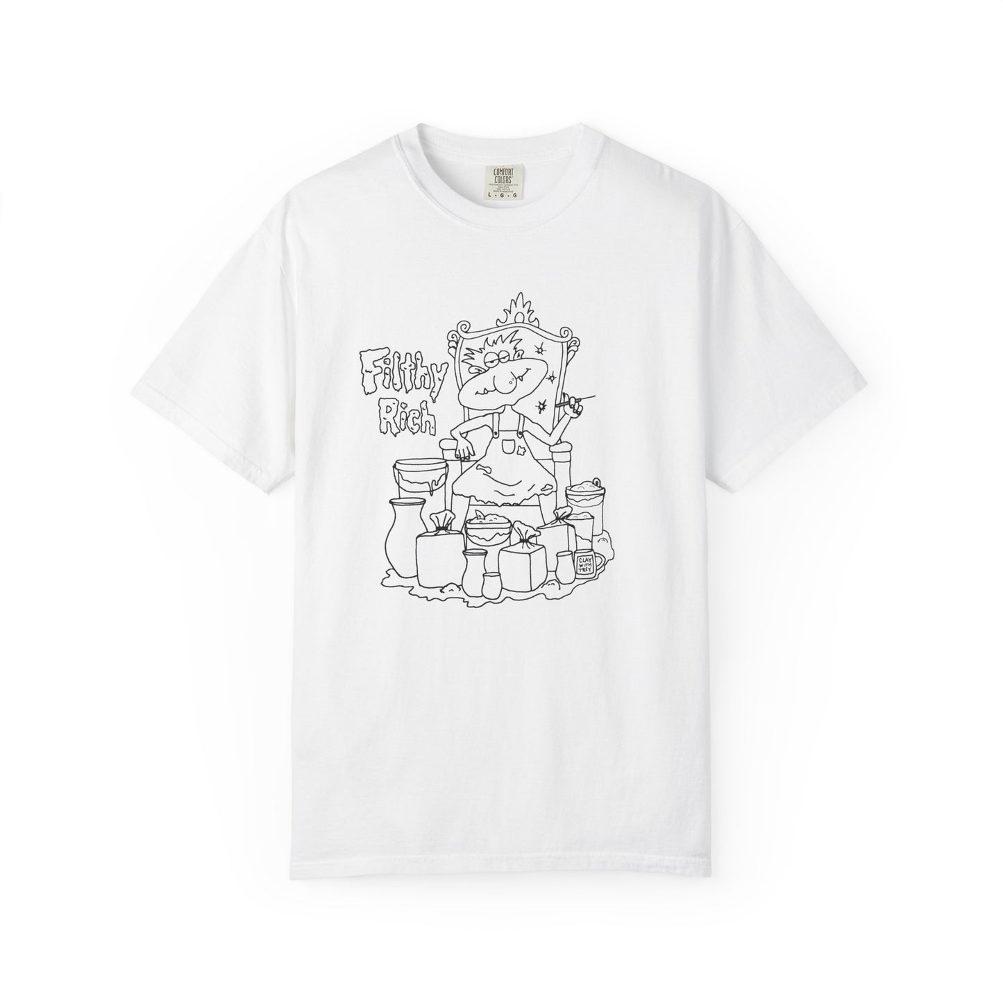 Filthy Rich Pottery Troll T-Shirt Outline